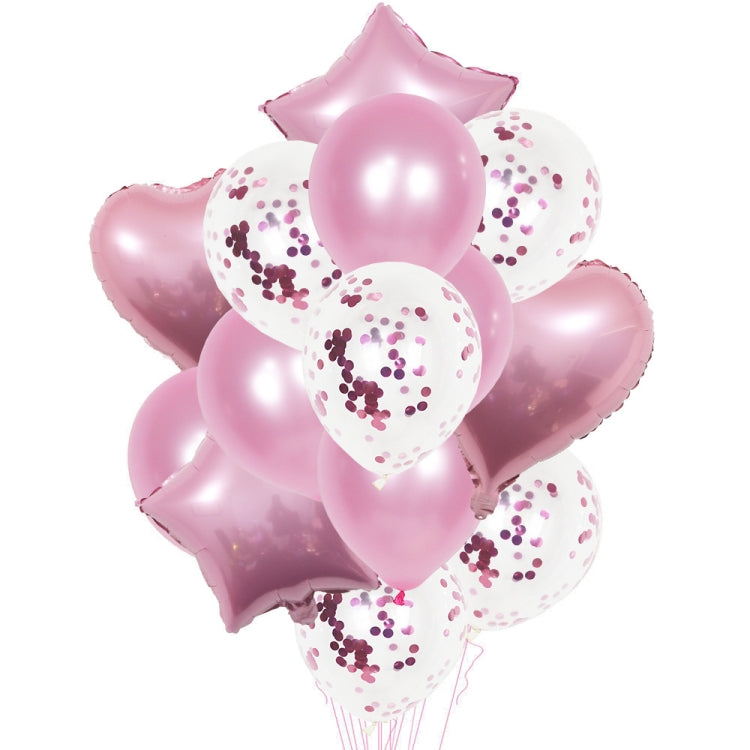 1 Set 18 Inch Aluminum Pearl Sequins Balloon Set Party Decoration Holiday Decoration Pink