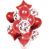 1 Set 18 Inch Aluminum Pearl Sequins Balloon Set Party Decoration Holiday Decoration Red