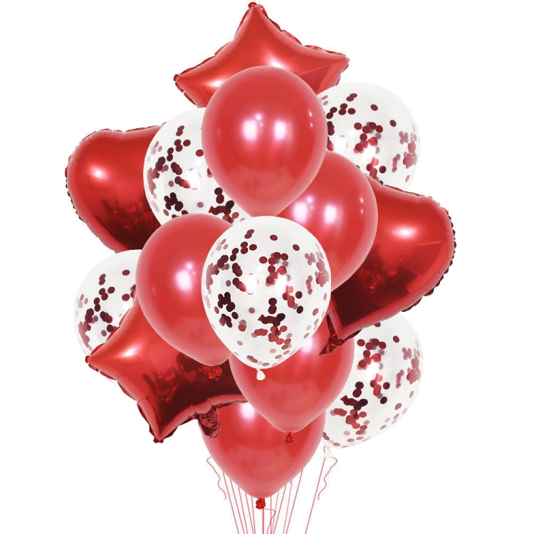 1 Set 18 Inch Aluminum Pearl Sequins Balloon Set Party Decoration Holiday Decoration Red
