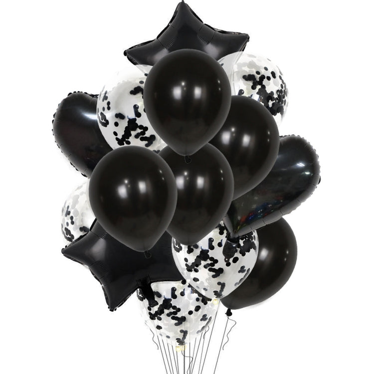 1 Set 18 Inch Aluminum Pearl Sequins Balloon Set Party Decoration Holiday Decoration Black