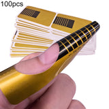 100pcs/pack Professional French Nail Form Tips Nail Art Form Acrylic Tip Gel Nails Sticker Extension Curl Form For Nail Polish Guide Default Title