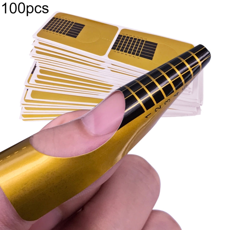 100pcs/pack Professional French Nail Form Tips Nail Art Form Acrylic Tip Gel Nails Sticker Extension Curl Form For Nail Polish Guide Default Title