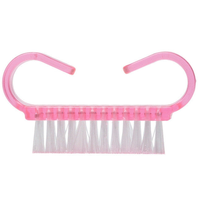 10 PCS Cleaning Brush Tools Nail Art Care Manicure Pedicure Remove Dust Small Angle Clean Brushes Pink
