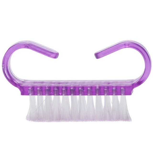 10 PCS Cleaning Brush Tools Nail Art Care Manicure Pedicure Remove Dust Small Angle Clean Brushes Purple