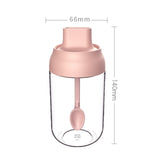 3 PCS Macaron Ribbon Moisture-Proof Lid Spoon One Seasoning Jar Glass Seasoning Bottle with Label, Seasoning Bottle, Honey Bottle, Brush Oil Bottle