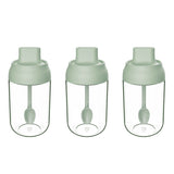 3 PCS Macaron Ribbon Moisture-Proof Lid Spoon One Seasoning Jar Glass Seasoning Bottle with Label, Seasoning Bottle, Honey Bottle, Brush Oil Bottle