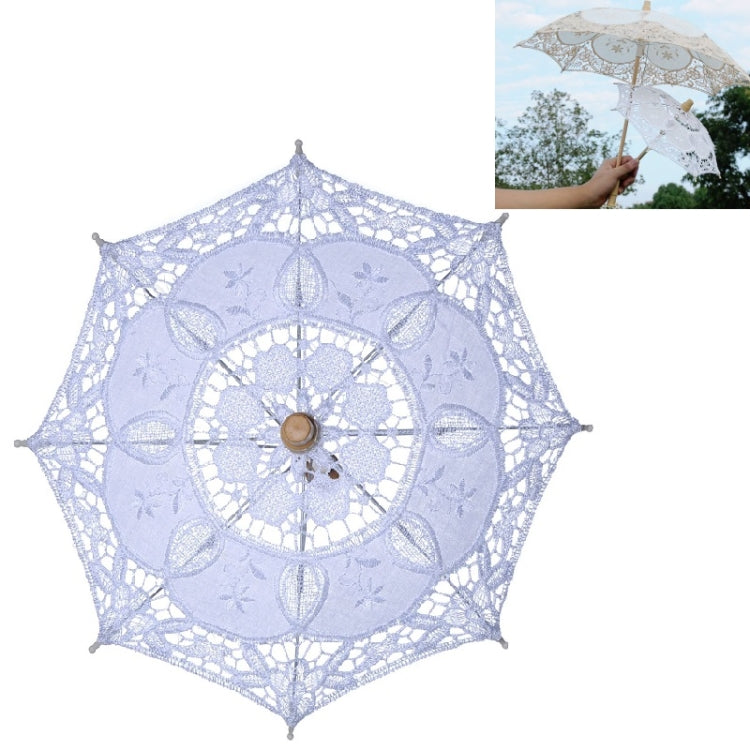 Wedding Bridal Lace Umbrella Shooting Props Wedding Supplies, Length 26cm/ Diameter 29cm, Length 43/Diameter 45cm Length 43 Diameter 45cm White