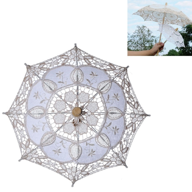 Wedding Bridal Lace Umbrella Shooting Props Wedding Supplies, Length 26cm/ Diameter 29cm, Length 43/Diameter 45cm Length 43 Diameter 45cm Milky White