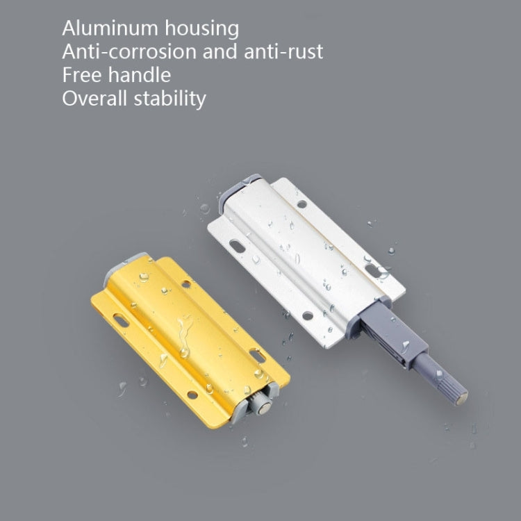 3 PCS Aluminum Alloy Bouncer Free Handle Push-Pull Cabinet Wardrobe Door Drawer Bouncer, Gold, Silver