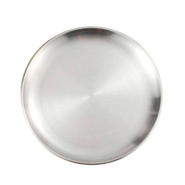 Stainless Steel Thickened Round Plate Cafe Tray Fruit Cake Plate Bone Plate Dish Shallow Plate, 14cm Brushed Matte Silver, 17cm Brushed Matte Silver, 20cm Brushed Matte Silver, 23cm Brushed Matte Silver, 26cm Brushed Matte Silver                       ...