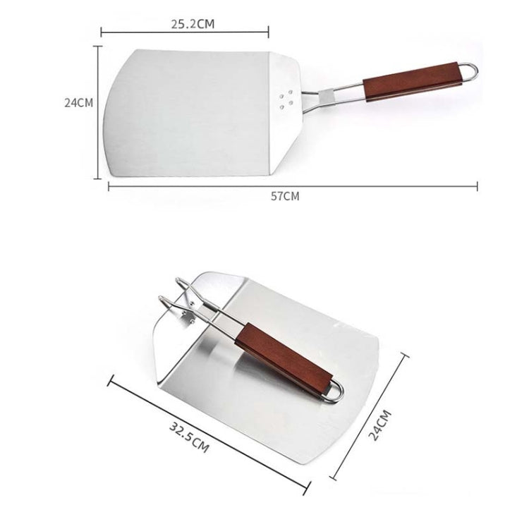 Stainless Steel Folding Pizza Spatula Square Cake Transfer Spatula Baking Tools, 57x24cm