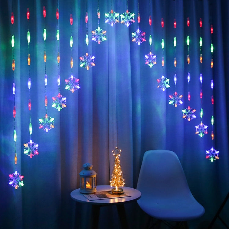 LED Inverted V Snowflake Five-Star Decorative Lights Christmas Waterproof String Lights, EU Plug, Warm White Light, Colorful Light