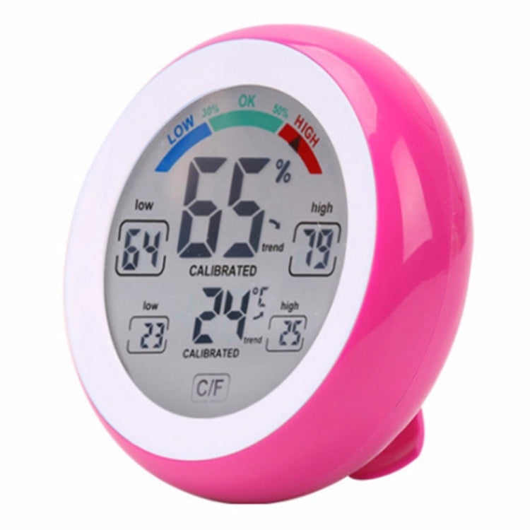 TS-S93 Multifunctional Digital Thermometer Hygrometer Temperature Humidity Meter, Max Min Value Trend Display C/Funit Pink