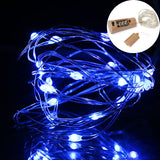 10 PCS LED Wine Bottle Cork Copper Wire String Light IP44 Waterproof Holiday Decoration Lamp, 1m 10LEDs, 2m 20LEDs 2m 20LEDs Blue Light