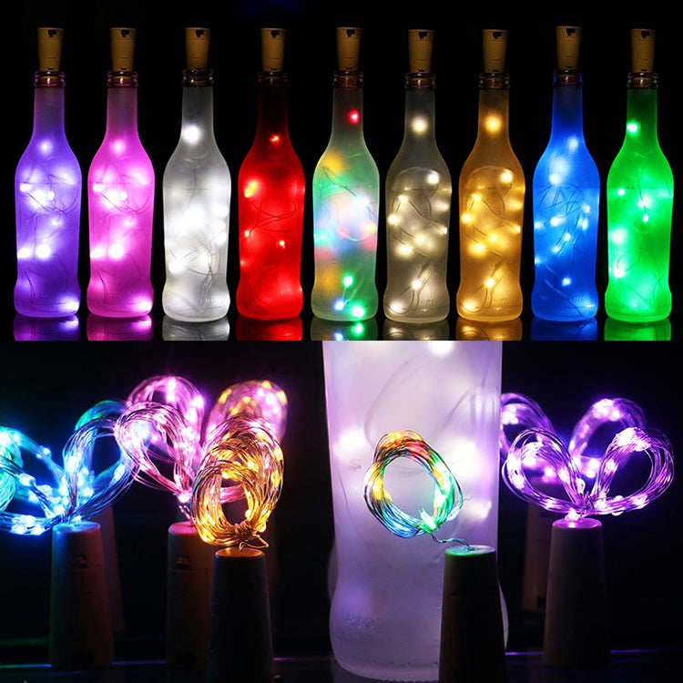 10 PCS LED Wine Bottle Cork Copper Wire String Light IP44 Waterproof Holiday Decoration Lamp, 1m 10LEDs, 2m 20LEDs