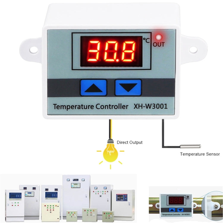 XH-W3001 Digital LED Temperature Controller Arduino Cooling Heating Switch Thermostat NTC Sensor, 12V, 24V, 220V, Probe line