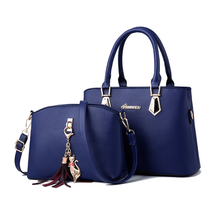 2 in 1 Women Casual Fashion Messenger Handbags Large Capacity Bag, Red Wine, Navy Blue, Black, Pink, Khaki Navy Blue