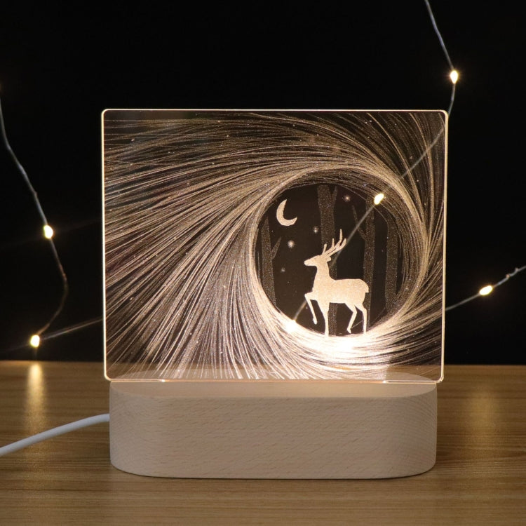 3D Atmosphere Decorative Light Acrylic Inner Carved LED Night Light Creative Girl Table Lamp, Double Deer, Whale Girl, Deer, Cartoon Astronaut, Good Night, Flamingo, Full Moon, Tree Cat, Swan, Stars And Moon, Full Moon Swan, Moon Girl