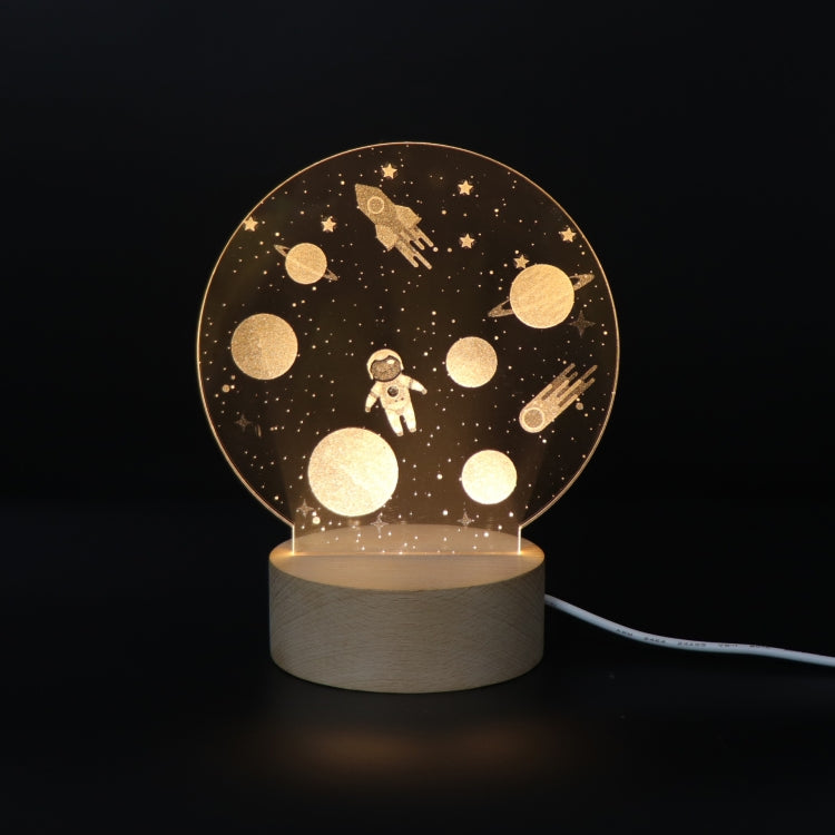 3D Atmosphere Decorative Light Acrylic Inner Carved LED Night Light Creative Girl Table Lamp, Double Deer, Whale Girl, Deer, Cartoon Astronaut, Good Night, Flamingo, Full Moon, Tree Cat, Swan, Stars And Moon, Full Moon Swan, Moon Girl