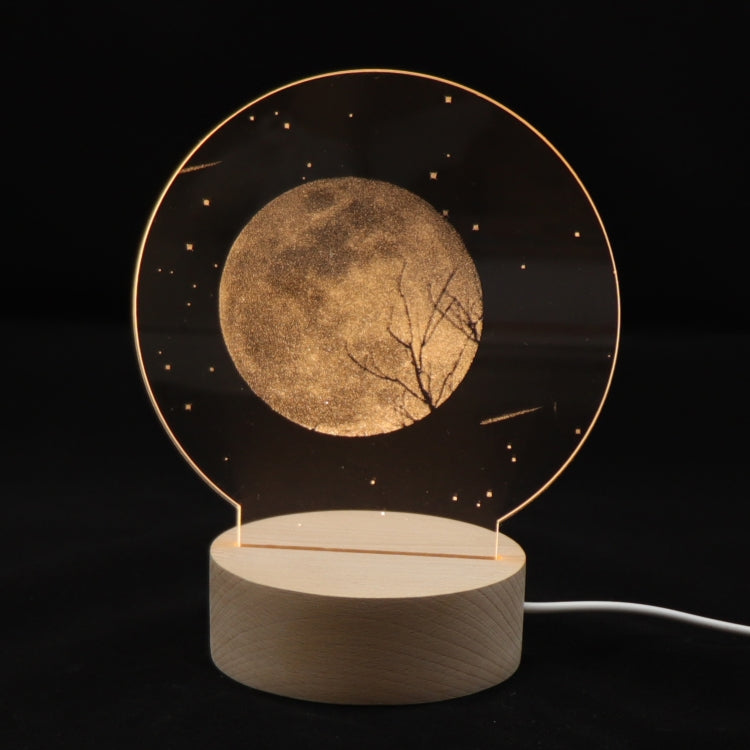 3D Atmosphere Decorative Light Acrylic Inner Carved LED Night Light Creative Girl Table Lamp, Double Deer, Whale Girl, Deer, Cartoon Astronaut, Good Night, Flamingo, Full Moon, Tree Cat, Swan, Stars And Moon, Full Moon Swan, Moon Girl
