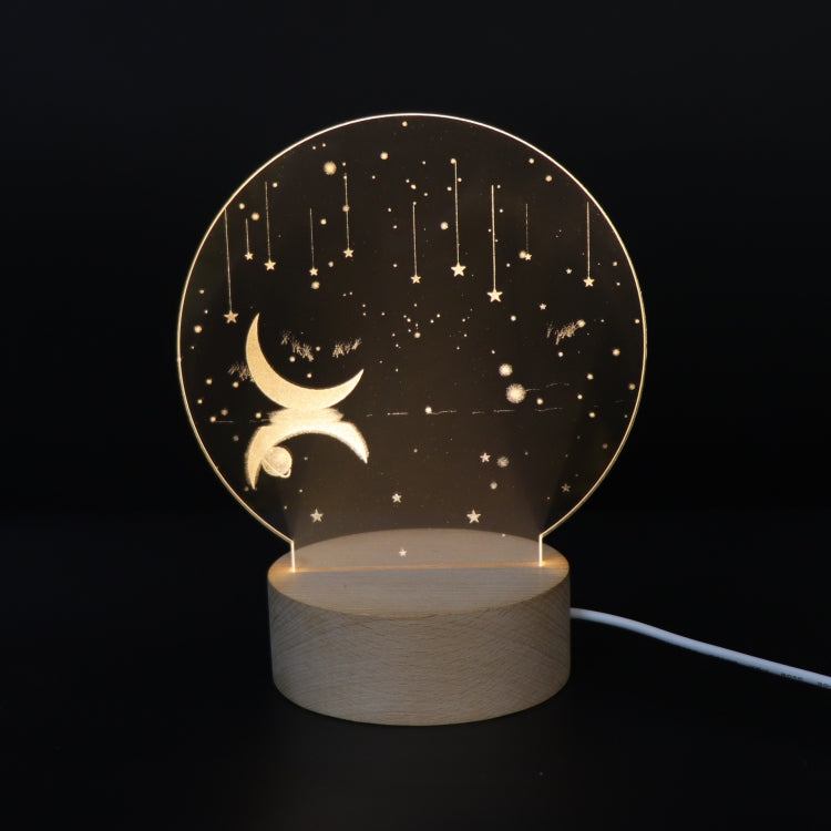 3D Atmosphere Decorative Light Acrylic Inner Carved LED Night Light Creative Girl Table Lamp, Double Deer, Whale Girl, Deer, Cartoon Astronaut, Good Night, Flamingo, Full Moon, Tree Cat, Swan, Stars And Moon, Full Moon Swan, Moon Girl