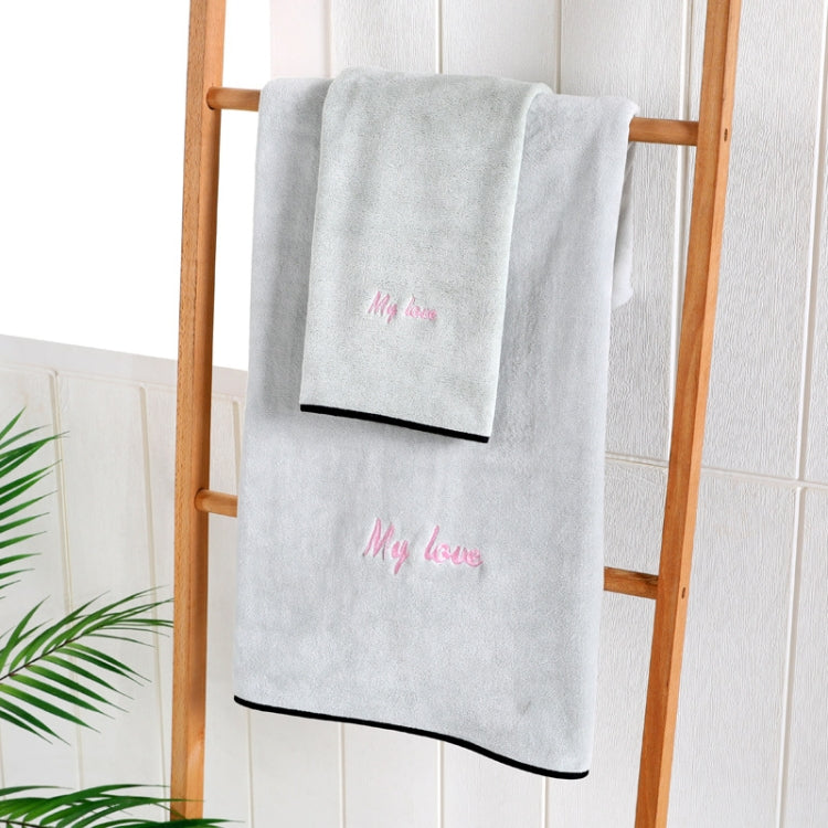 Soft And Thick Absorbent Fiber Bath Towel, Towel + Bath Towel