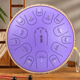 15-Tone Ethereal Drum 14-Inch Steel Tongue Drum Hollow Drum Sanskrit Drummer Disc, Red, Black, Golden, Purple, Navy Blue, Blue Purple