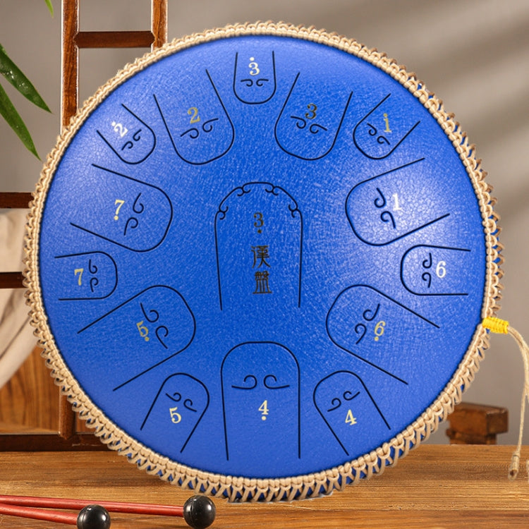 15-Tone Ethereal Drum 14-Inch Steel Tongue Drum Hollow Drum Sanskrit Drummer Disc, Red, Black, Golden, Purple, Navy Blue, Blue Blue
