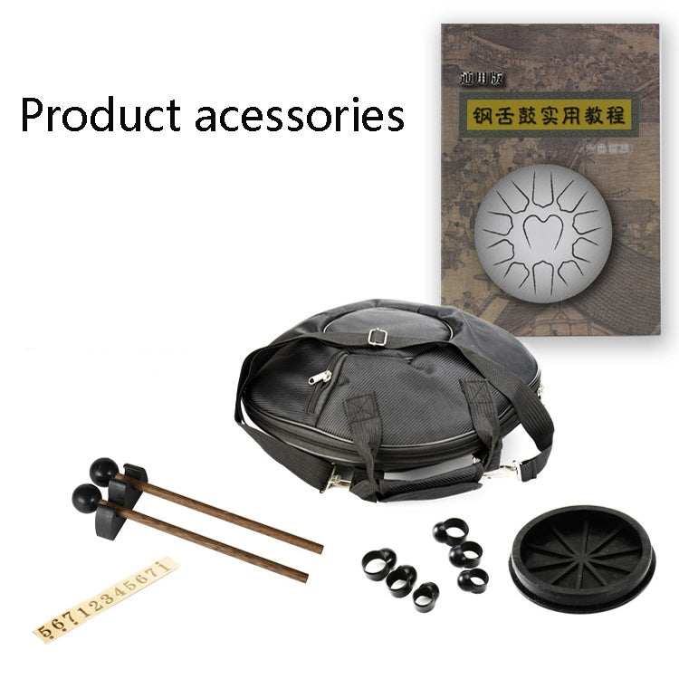 15-Tone Ethereal Drum 14-Inch Steel Tongue Drum Hollow Drum Sanskrit Drummer Disc, Red, Black, Golden, Purple, Navy Blue, Blue