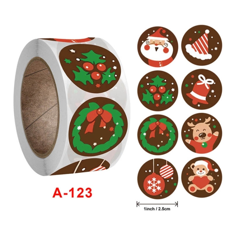 Christmas Decoration Gift Series Stickers Label, Size: 2.5cm / 1inch, A-123, A-124