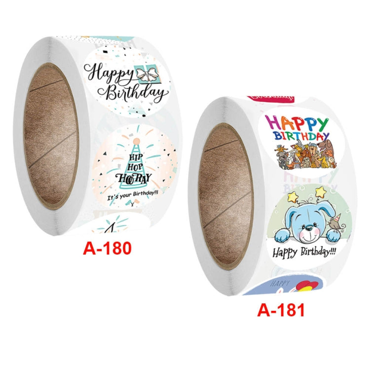 Birthday Party Sticker Gift Decoration Label, Size: 2.5cm / 1inch, A-180, A-181