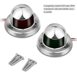 1 Pair Stainless Steel LED Navigation Light Red Green Sailing Signal Light for Marine Boat Yacht Warning Light, DC 12V, 1 Pair 12V