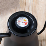 304 Stainless Steel Coffee Hand Pot Wooden Handle Coffee Pot Teflon Long-Mouth Slender Pot, Without Thermometer, With Thermometer