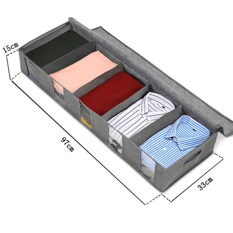 Non-Woven Bed Storage Box Foldable Quilt Clothes Dust-Proof & Moisture-Proof Storage Bag, 97x33x15cm