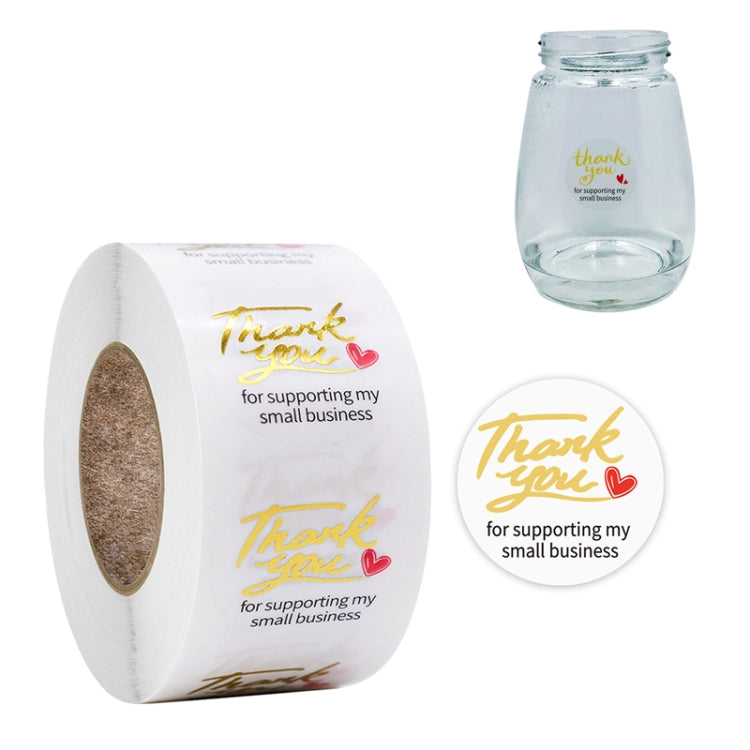 3 PCS Transparent Gilding Thank You Baking Sticker Envelope Sealing Sticker Gift Decoration Label, 2.5cm / 1inch 2.5cm 1inch E-08