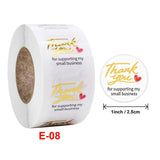 3 PCS Transparent Gilding Thank You Baking Sticker Envelope Sealing Sticker Gift Decoration Label, 2.5cm / 1inch