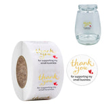 3 PCS Transparent Gilding Thank You Baking Sticker Envelope Sealing Sticker Gift Decoration Label, 2.5cm / 1inch 2.5cm 1inch E-09