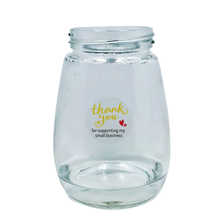 3 PCS Transparent Gilding Thank You Baking Sticker Envelope Sealing Sticker Gift Decoration Label, 2.5cm / 1inch