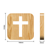 Cross Pine Craft Table Lamp Wooden LED Night Light, Cross