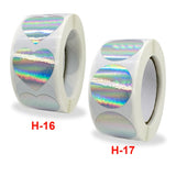 3 PCS Laser Silver Rainbow Holiday Thank You Label Commercial Decoration Handmade Stickers, 2.5cm / 1inch