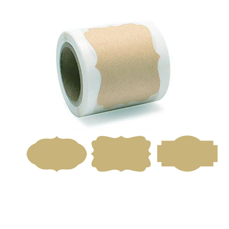 3 PCS Natural Brown Kraft Paper Gift Decoration Label Sticker, B-34, B-35, B-36, B-37