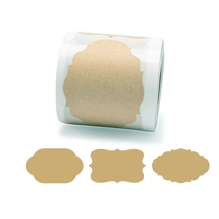 3 PCS Natural Brown Kraft Paper Gift Decoration Label Sticker, B-34, B-35, B-36, B-37