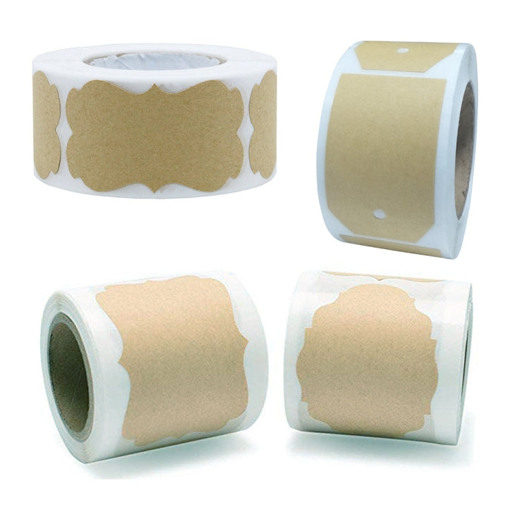 3 PCS Natural Brown Kraft Paper Gift Decoration Label Sticker, B-34, B-35, B-36, B-37