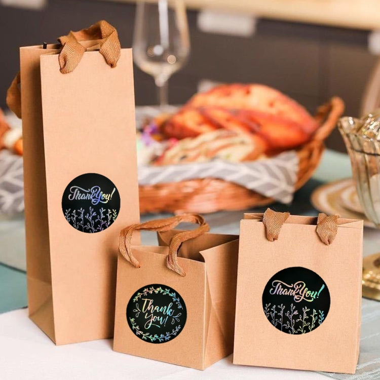 Boutique Packaging Supplies Round Rainbow Silver Laser Stickers, Silver