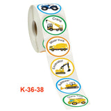 2 PCS Roll Children Reward Sticker Holiday Decoration Label, K-36-38 3.8cm / 1.5inch, K-37-38 3.8cm / 1.5inch
