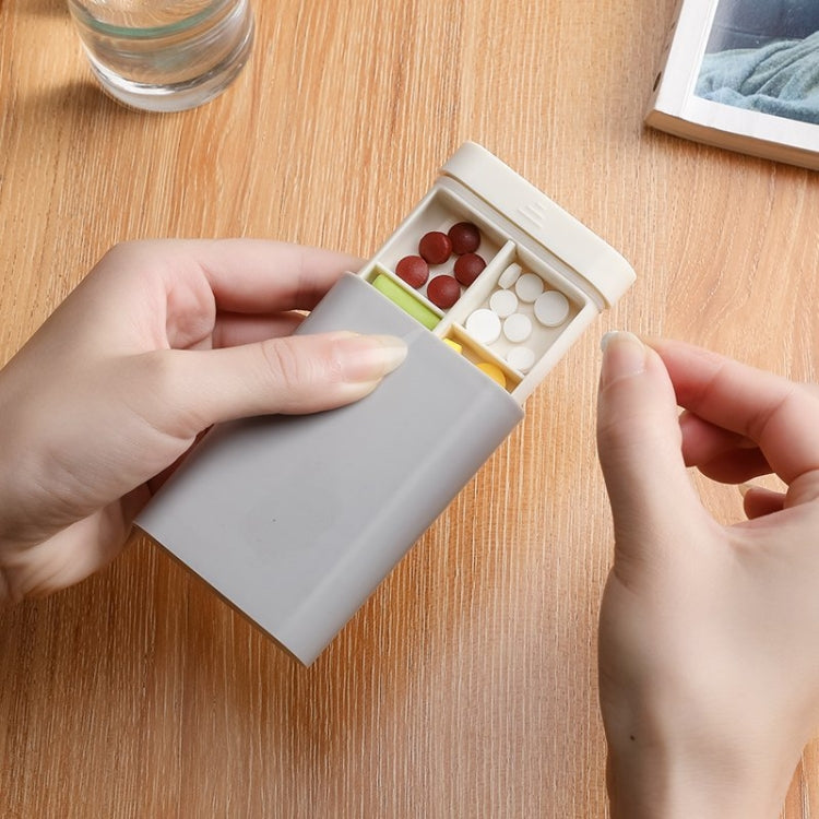 3 PCS Portable Sealed Pill Storage Box Divided Into Compartments Portable Mini Pill Box, Blue, Green, Gray, Pink