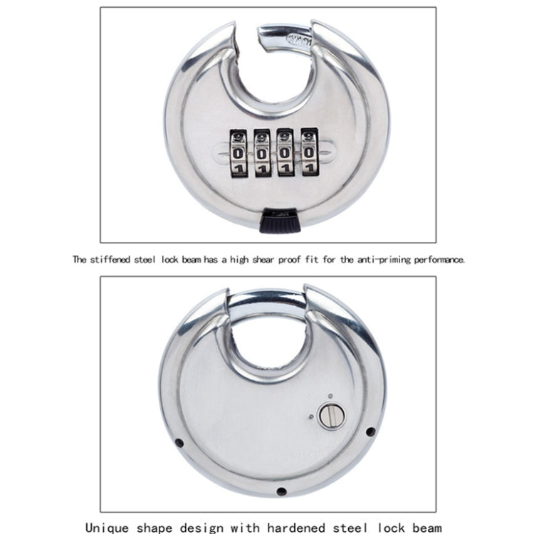 Stainless Steel Password Padlock 304 Waterproof And Rust-Proof Outdoor Courtyard Door Cabinet Lock Round Cake Lock, Password Padlock Round Cake Lock