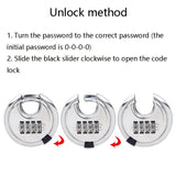 Stainless Steel Password Padlock 304 Waterproof And Rust-Proof Outdoor Courtyard Door Cabinet Lock Round Cake Lock, Password Padlock Round Cake Lock