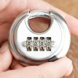 Stainless Steel Password Padlock 304 Waterproof And Rust-Proof Outdoor Courtyard Door Cabinet Lock Round Cake Lock, Password Padlock Round Cake Lock