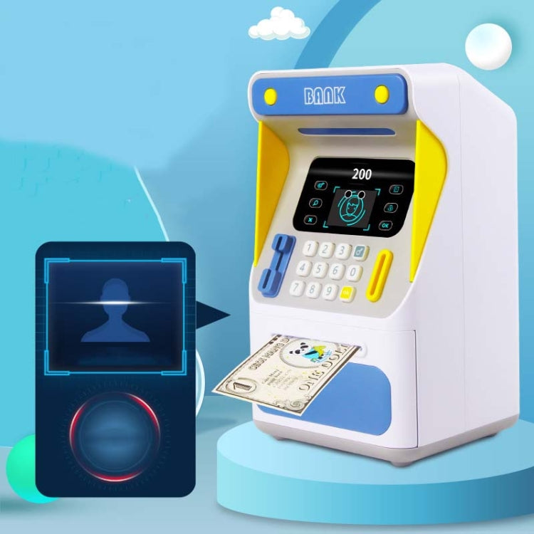 Simulation Face Recognition ATM Cash Deposit Box Simulation Password Automatic Rolling Money Safe Deposit Box, Orange (Battery Version), Blue (Battery Version), Orange (Charging Version), Blue (Charging Version)